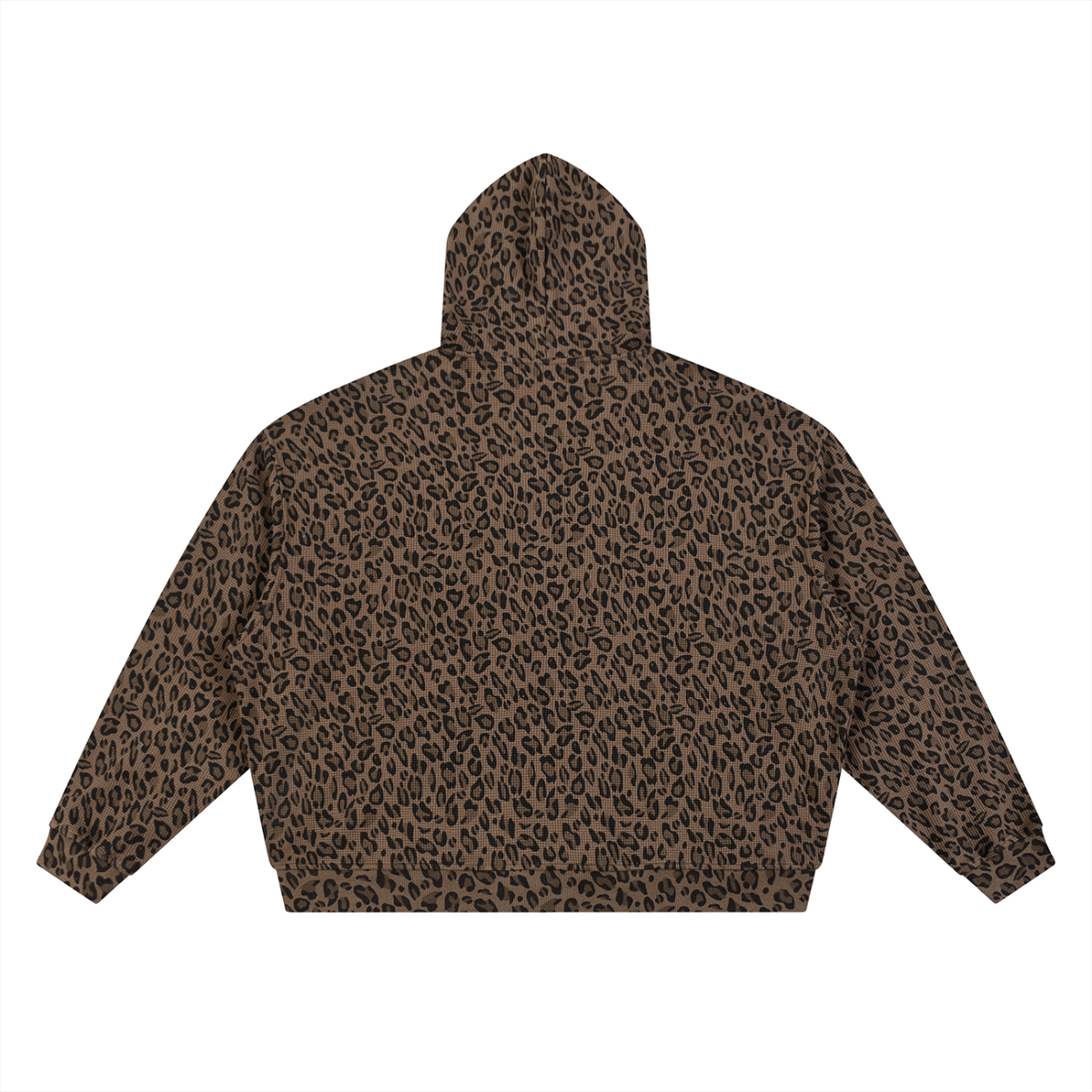 Slugwurf Unisex Leopard Print Waffle Full Zip Hoodie