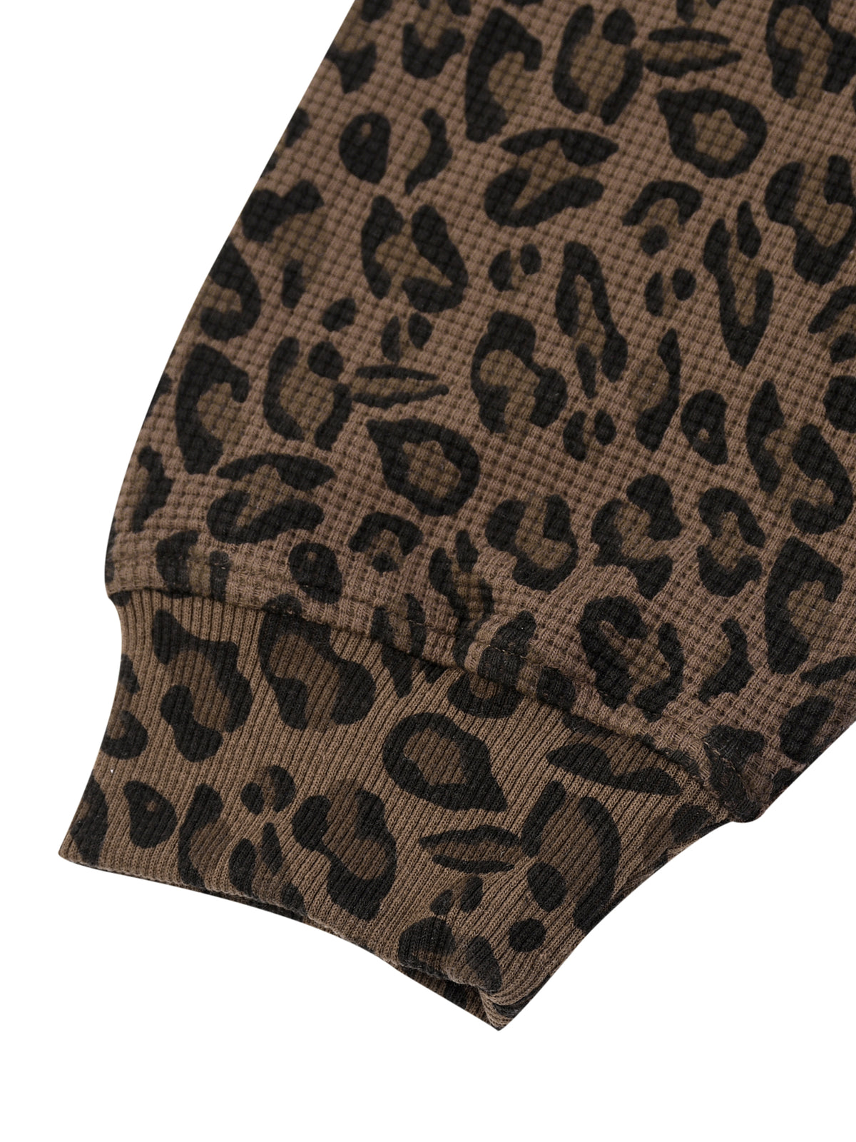 Slugwurf Unisex Leopard Print Waffle Full Zip Hoodie