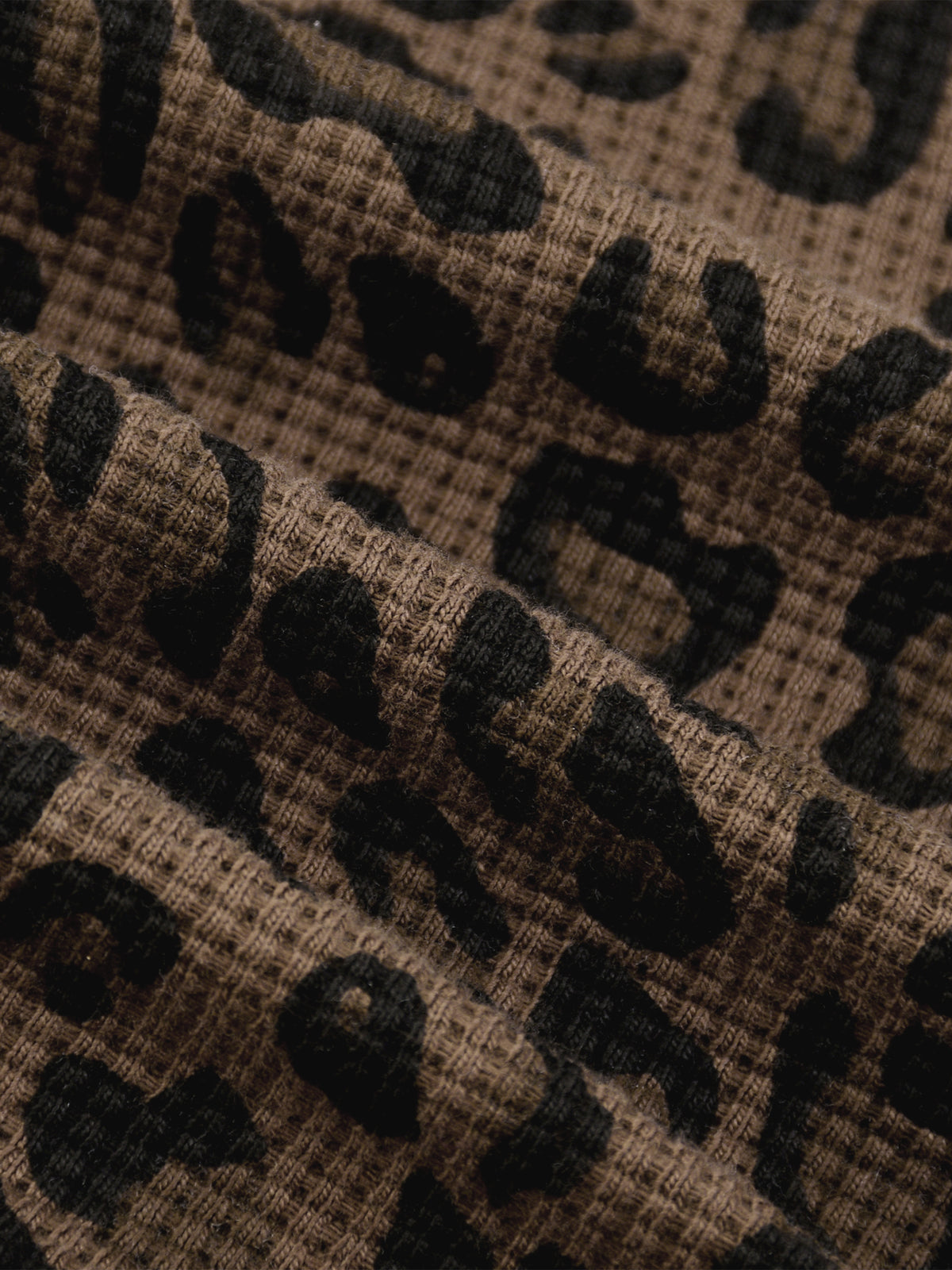 Slugwurf Unisex Leopard Print Waffle Full Zip Hoodie